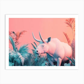 Bull In The Jungle Art Print