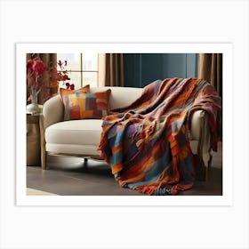 Striped Throw Blanket Art Print