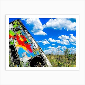 Airplane In The Field Art Print