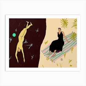 Woman And A Man Art Print