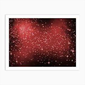 Red Shining Star Background Art Print