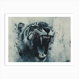 Tiger Roaring Art Print