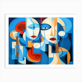 Abstract Aware - Abstract Picasso Faces Art Print