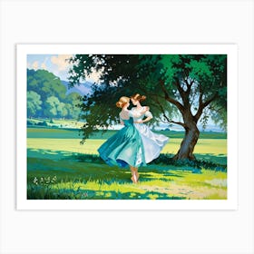 Two Girls Dancing Art Print