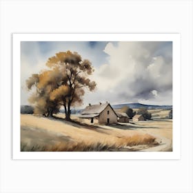 Cloud Oil Painting Farmhouse Nursery French Countryside (30) Art Print