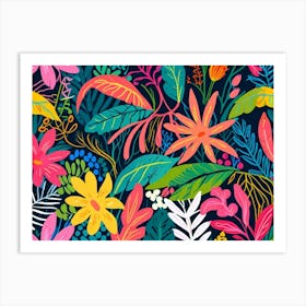 Tropical Floral Seamless Pattern 1 Art Print