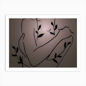 Woman With Leaves 1 Art Print