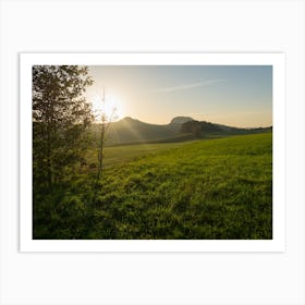 Golden sunset over the hills Art Print