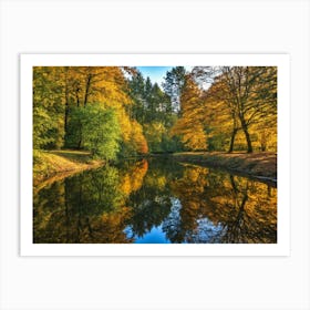 Serene Autumn Reflections 34 Art Print