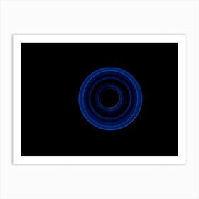 Glowing Abstract Curved Blue Lines 13 Art Print