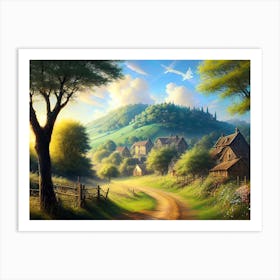 Village In The Countryside 1 Art Print