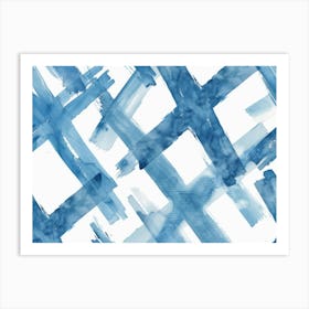 Blue Abstract Watercolor Painting Art Print