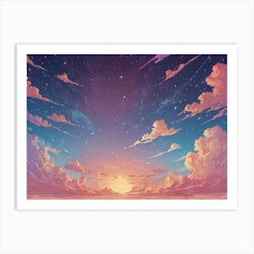 Leonardo Kino Xl A Dreamy Pastelcolored Sky With Soft Clouds 1 Poster