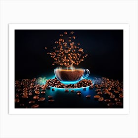 Coffee Cup With Coffee Beans 2 Art Print