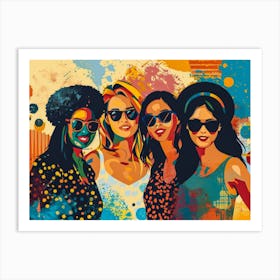 Three Women In Sunglasses Art Print
