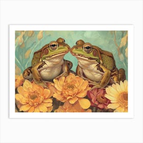 Floral Animal Illustration Frog 3 Art Print