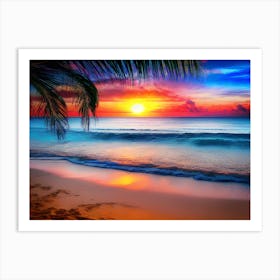 Sunset On The Beach 623 Art Print