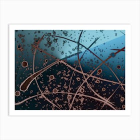 Abstraction Blue Japanese Calligraphy 1 Art Print