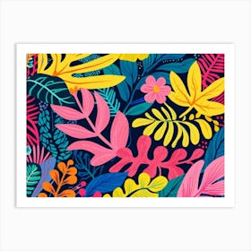 Tropical Leaves Seamless Pattern 6 Art Print