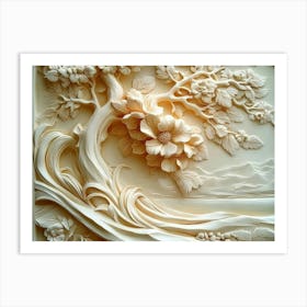 3d Carved Wall Panel Art Print