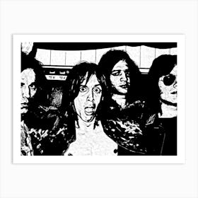 The Stooges Music Band Black In White Art Print