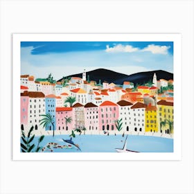 Trieste Italy Cute Watercolour Illustration 4 Art Print