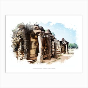 Terrace Of Elephants, Temples Of Angkor, Cambodia Art Print