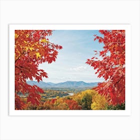 Autumn Foliage Comes Alive In This Design Leaves Flaunting A Riot Of Colors Including Crimson Verm Art Print