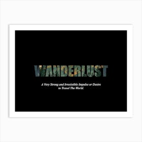 Wanderlust Poster Vintage Landscape Illustration 3 Art Print