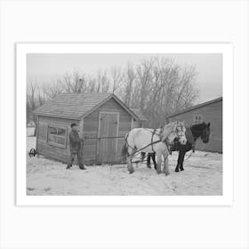 Moving Transportable House, Roy Merriot Farm Near Estherville, Iowa By Russell Lee Art Print