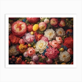 Baroque Flowers Saturated Art Print