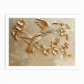 Birds On A Branch Art Print