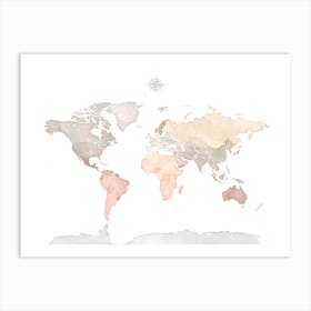 World Map No 176 Art Print