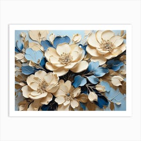 Blue And White Flowers 1 Art Print