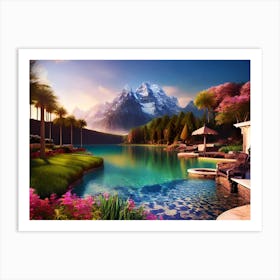 Lake In The Mountains 1 Art Print