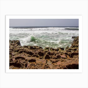 Rocky Beach At Dusk. Beautiful natural landscape. Art Print