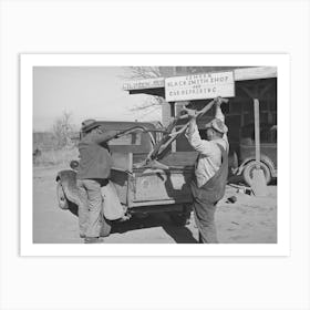 Pomp Hall, Tenant Farmer, And Smith Loading Pomp S Plow Into Truck After It Has Been Sharpened, Depew, Oklaho Art Print