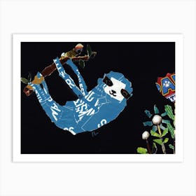 Hang in There! Collage Sloth by Paoling Rees Art Print