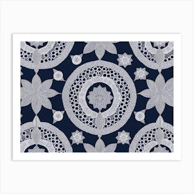 Blue Lace art deco Art Print