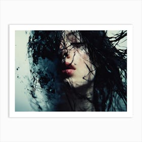 Portrait Of A Woman With Hair In Water Art Print