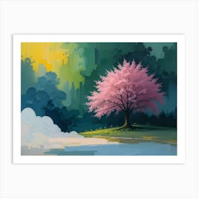 Cherry Blossom Painting 1 Art Print