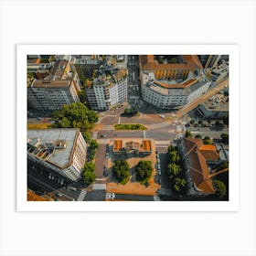 Milan Magic: Aerial View Photo Poster Art Print