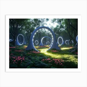 3d Abstract Forest Art Print