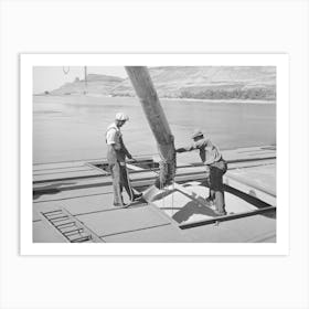 Loading Bulk Wheat Into Hole Of Barge For Shipment From Port Kelly To Portland, Walla Walla County, Washington By Art Print