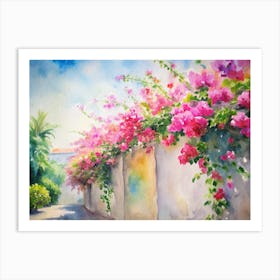 Watercolor Of Bougainvillea 1 Art Print