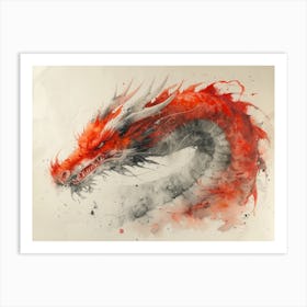 Calligraphic Wonders: Dragon Painting Art Print