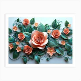 Paper Roses Art Print