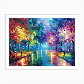 Night In The Park 1 Art Print