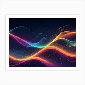 Abstract Image Of Flowing, Colorful Lines, Creating A Wave Like Pattern Art Print