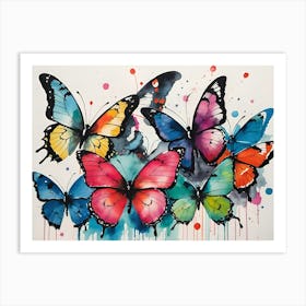 Colorful Butterflies 97 Art Print